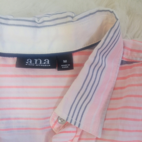 HP🛍️A.N.A A New Approach pink size medium gently worn lightweight button down - Picture 14 of 16